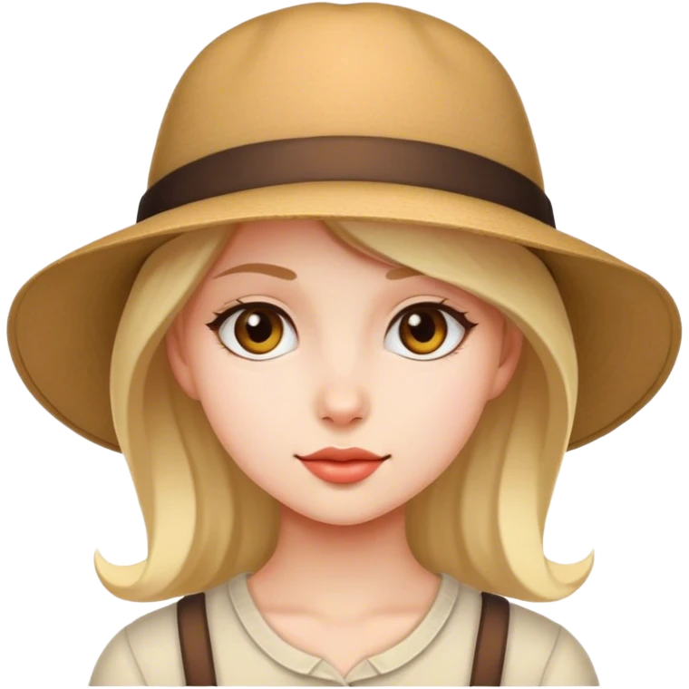 girl in hat portrait emoji