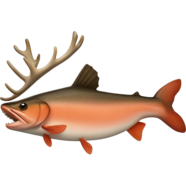 salmon with moose antlers emoji