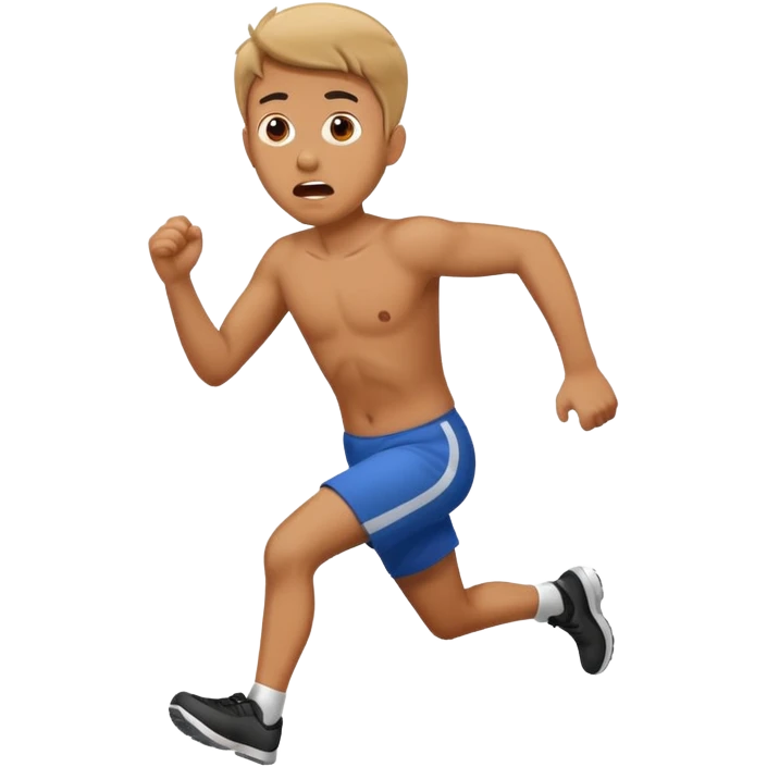 man running with a scared expression emoji