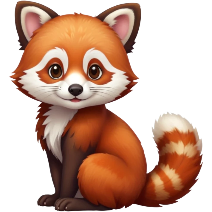 Cute Adorable Red Panda-Weasel-Ferret-Fox hybrid full body emoji