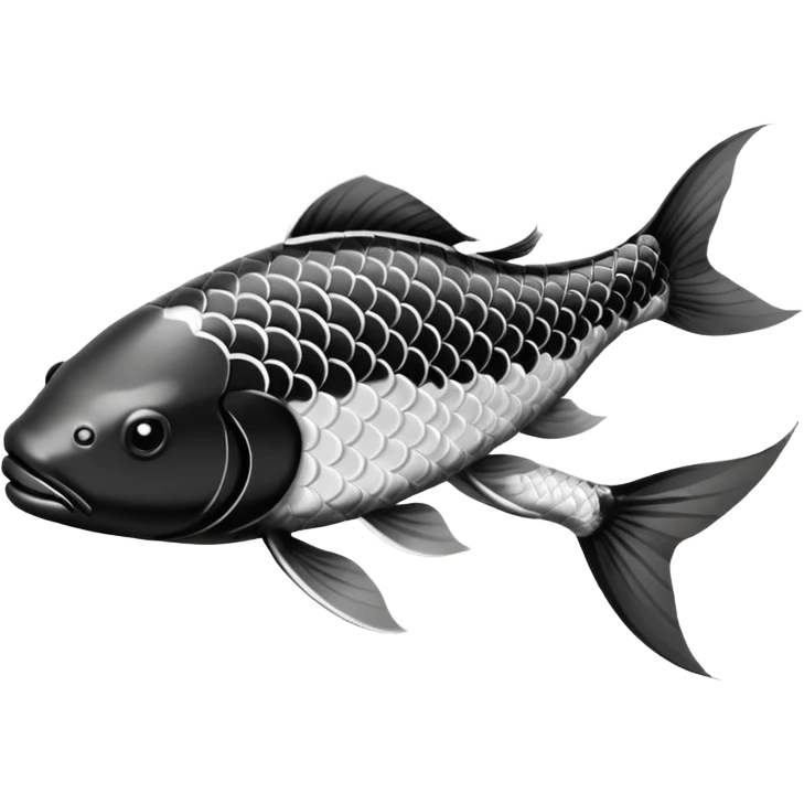 black white Koi fish emoji