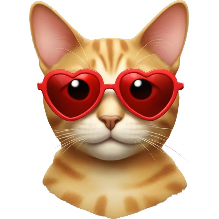 cat with red heart sunglasses emoji