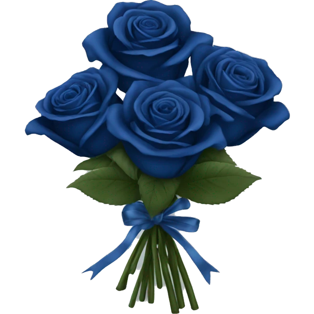 Dark Blue roses bouquet full emoji