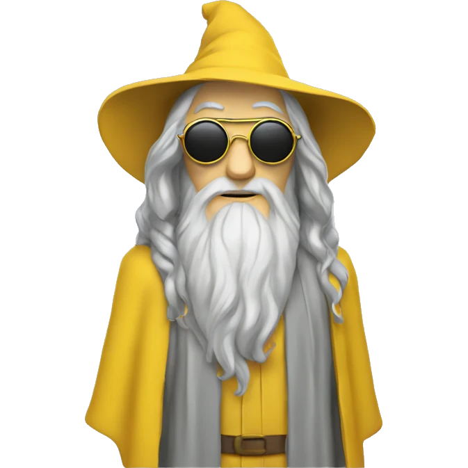gandalf, yellow clothes, VR Glasses emoji