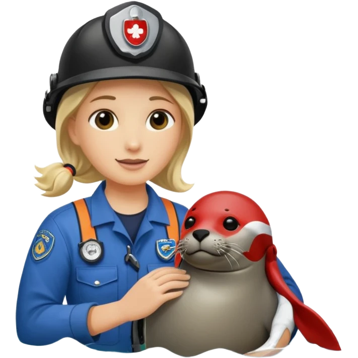 National Oceanic and Atmospheric Administration rescue workers rescue a seal emoji