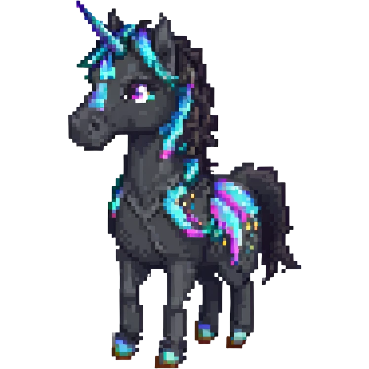 единорог черный лошадь, no background emoji