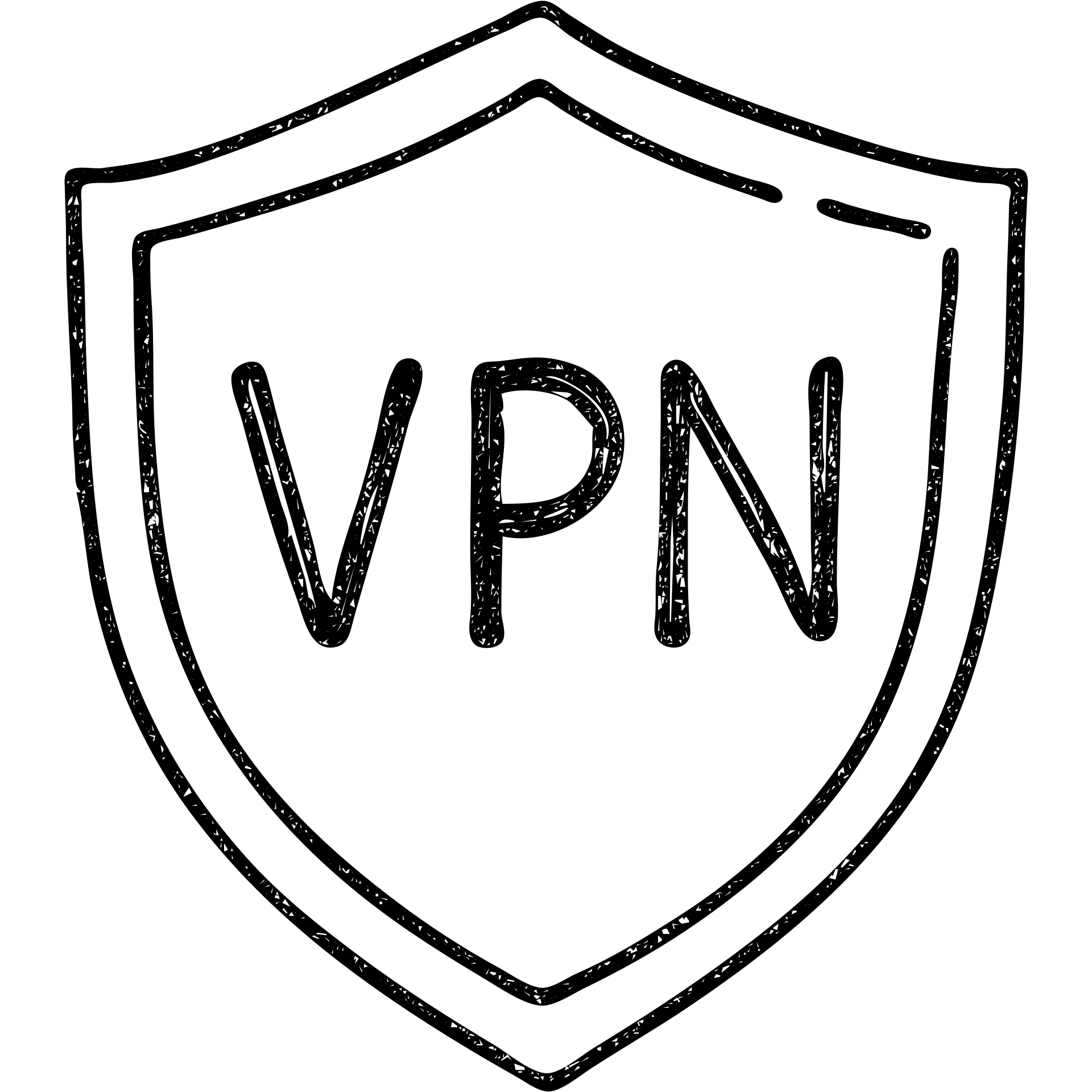 hand drawn outlined VPN icon emoji
