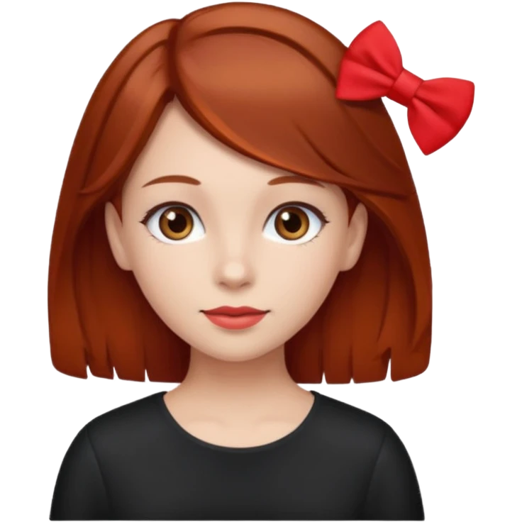  girl with brown hair and red color hairclip emoji
