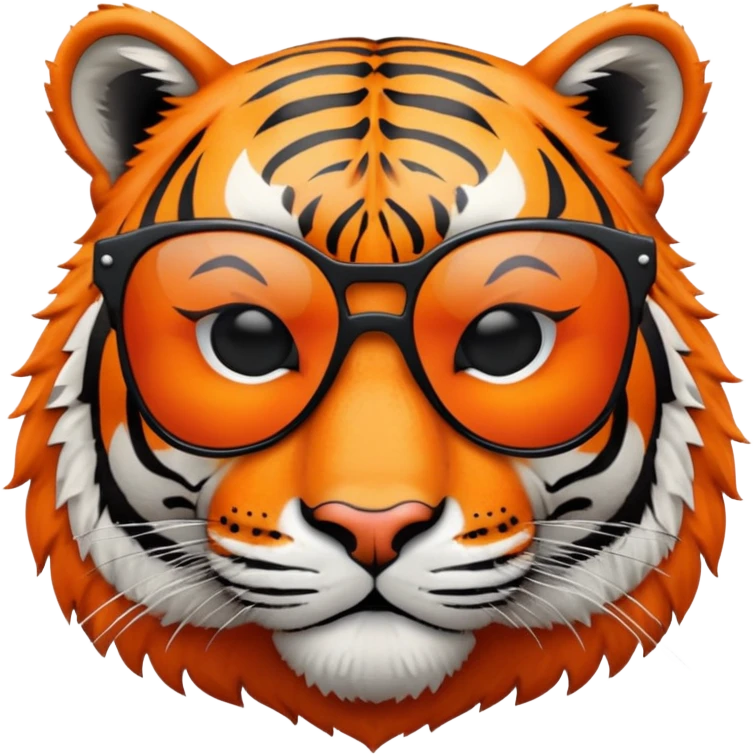 tiger face with dark sunglasses, cool expression emoji
