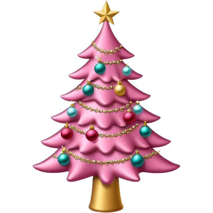 Make a pink Christmas tree emoji