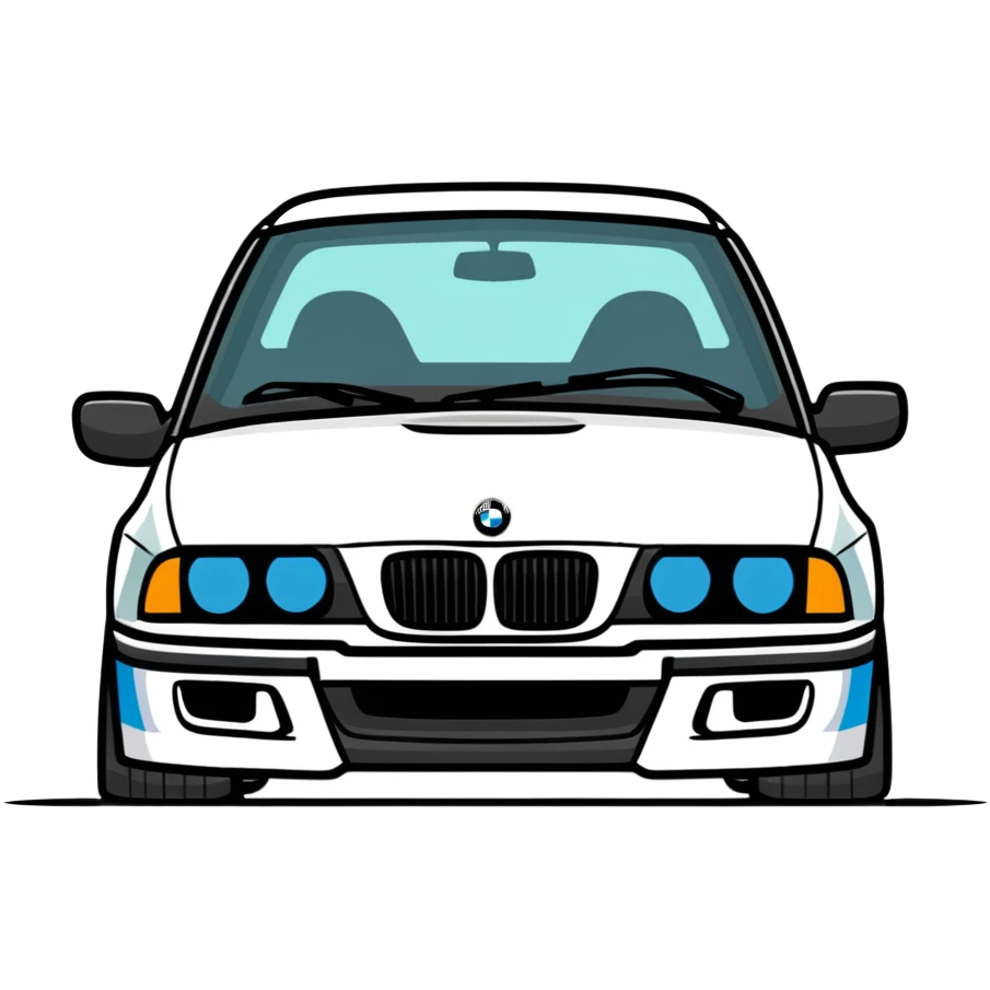 BMW E36 car with a mustache emoji