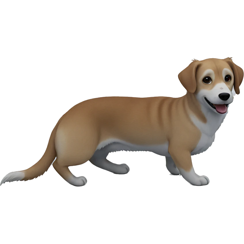 playful dog in snowy landscape emoji