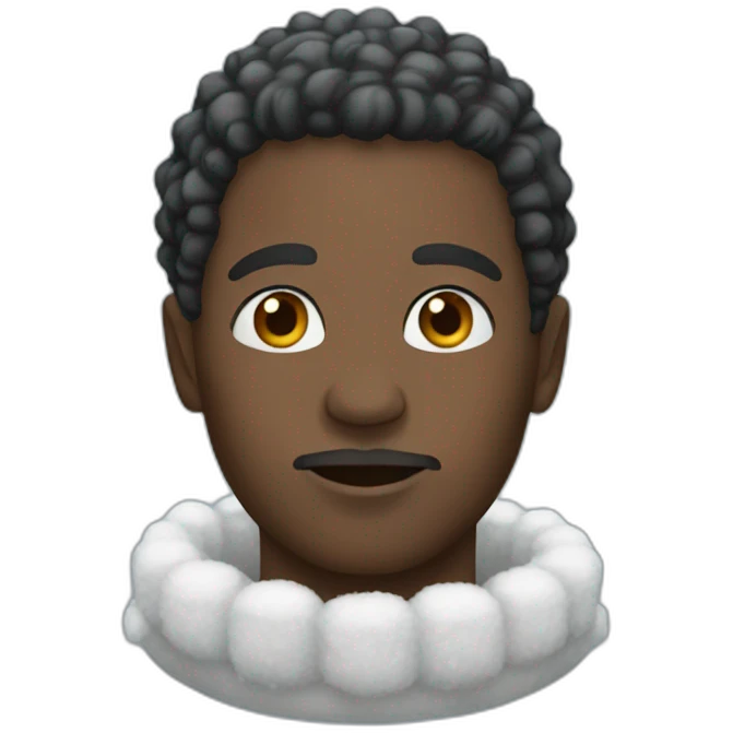 black man, winter, snow emoji