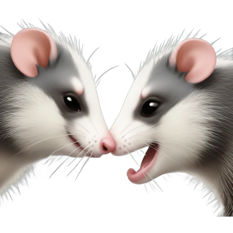 Opossum kissing emoji