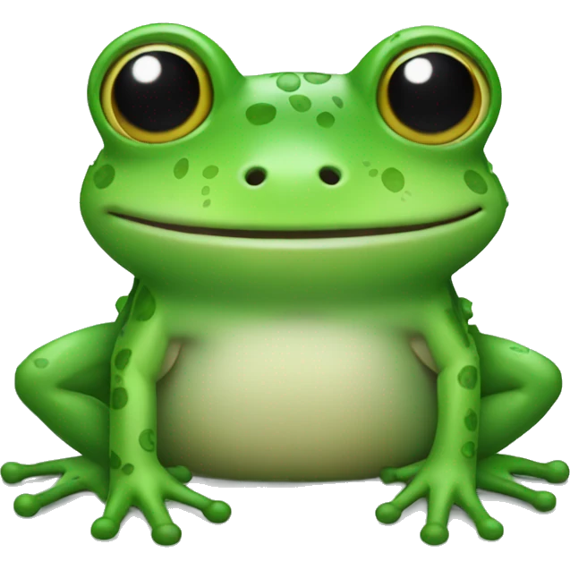 A cute frog wearing a black choker with spikes emoji