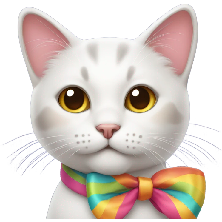 Cute cat wearing a bow emoji