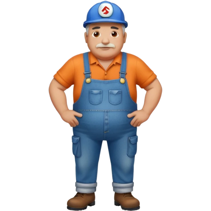 Old fat Contractor plumbers crack jeans emoji