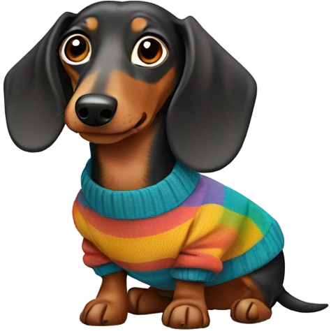 Dapple Dachshund wearing jumper emoji