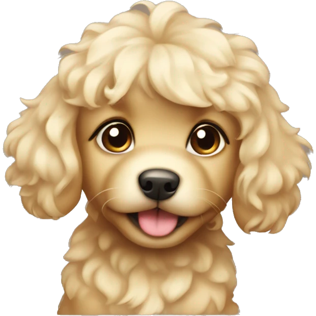 Fluffy blonde puppy little curls emoji