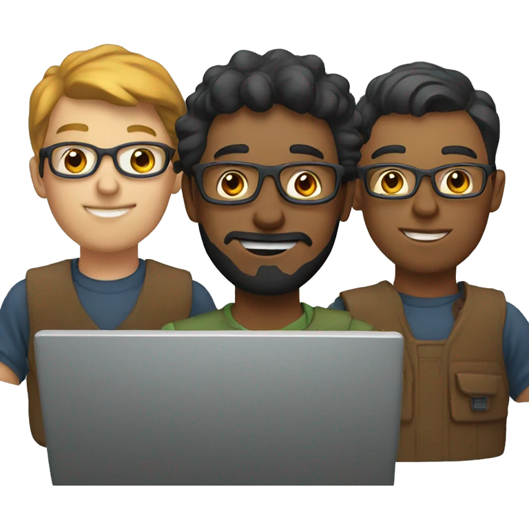 group of developers with a laptop emoji