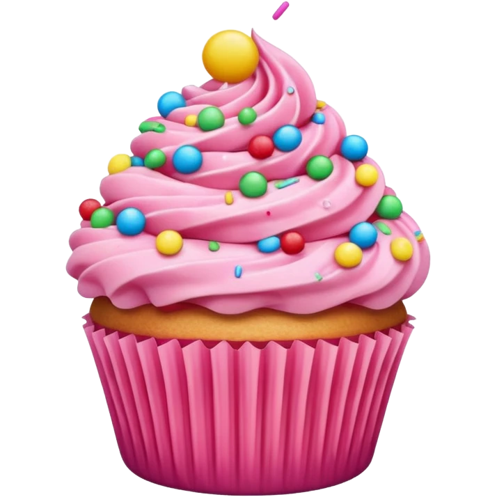 Cupcake with pink icing emoji