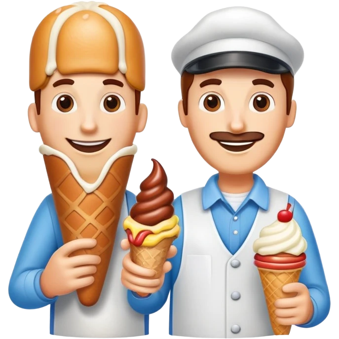 Ice cream man vs hot dog man emoji