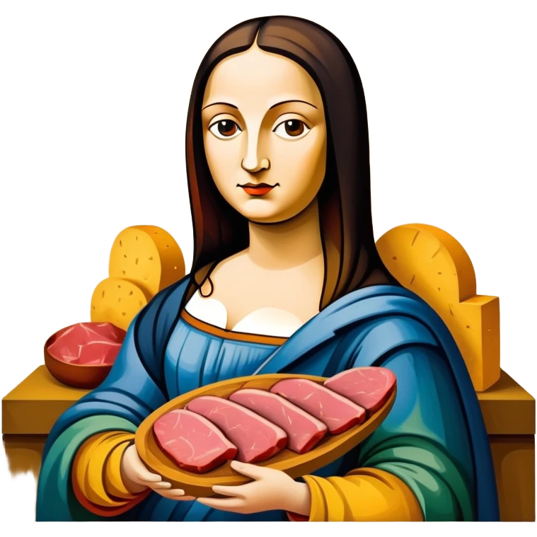 picasso abstract art mona lisa SPAM MEAT painting  emoji