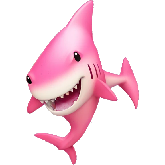 a pink shark breathing fire emoji