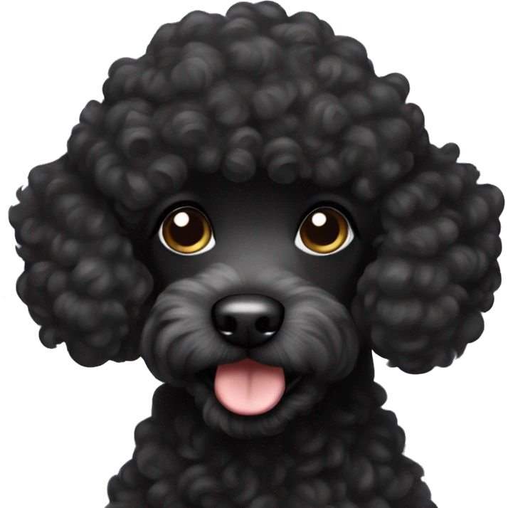 Black curly little poodle emoji