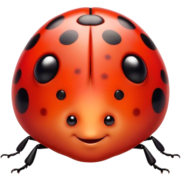 Cinematic Cute Ladybug Portrait Emoji, Head tilted playfully and inquisitively, featuring a diminutive, adorable form with a glossy red shell dotted with playful black spots and round, sparkling eyes full of gentle mischief, Simplified yet irresistibly adorable features, highly detailed, glowing with a warm, inviting glow, high shine, affectionate and lively, stylized with a touch of whimsical garden charm, soft glowing outline, capturing the essence of a mischievous ladybug that seems as if it could flutter out of the screen into your arms! emoji