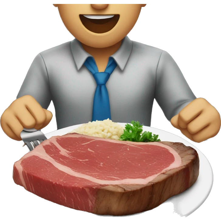 Person eating steak emoji