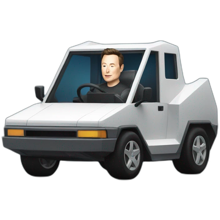 elon musk driving cybertruck emoji