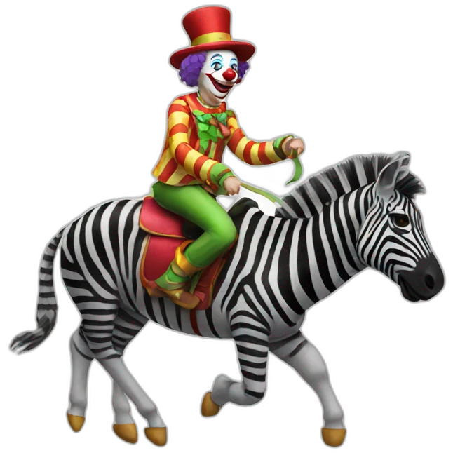 clown riding a zebra emoji