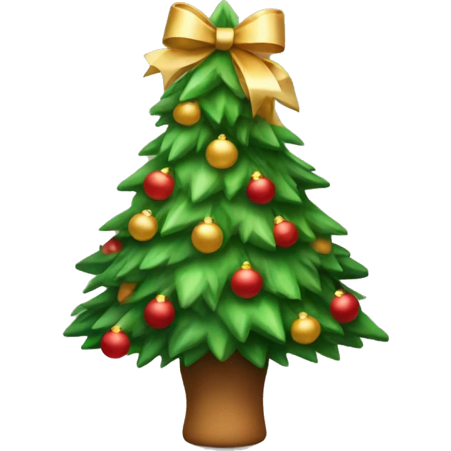 Christmas tree with a bow emoji