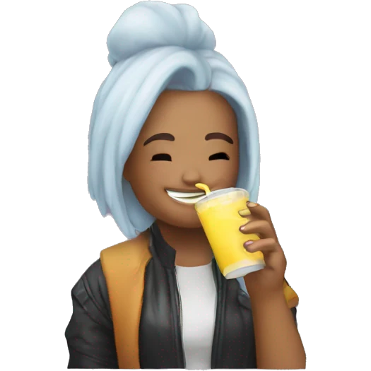 demi lavato sipping juice box with fog emoji
