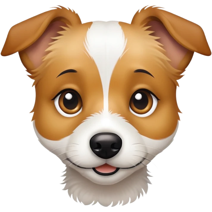 super scruffy jack russell mix with big eyes emoji