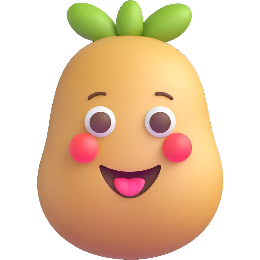 potato, simple 3D emoji style, no text emoji