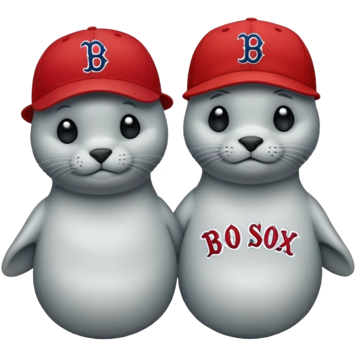 Two seals in love at a Red Sox game emoji