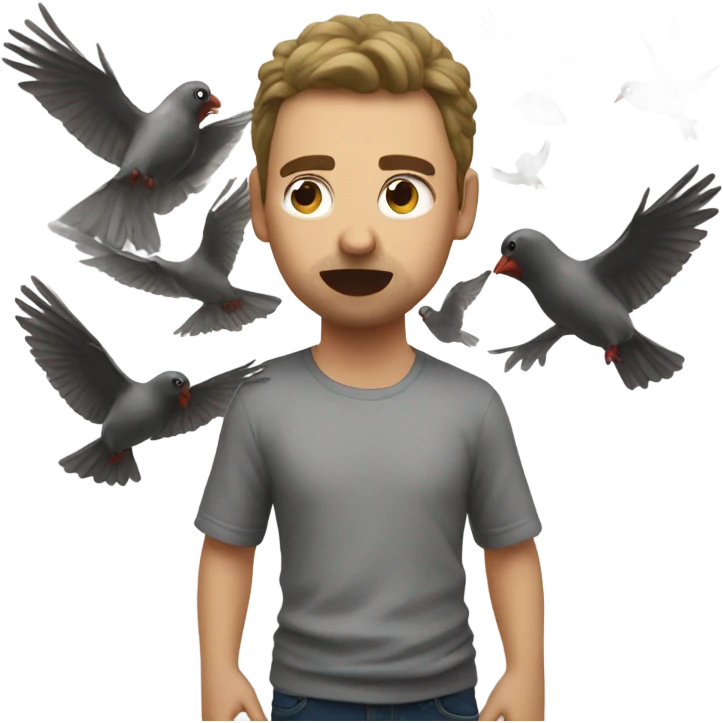 Me attacked by birds emoji