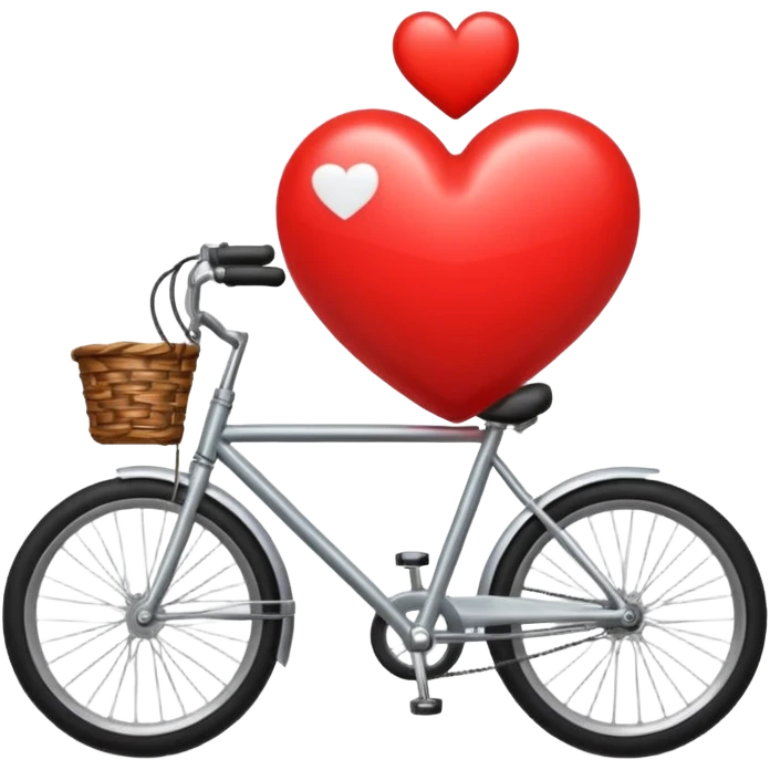 a heart emoji riding a bicycle emoji