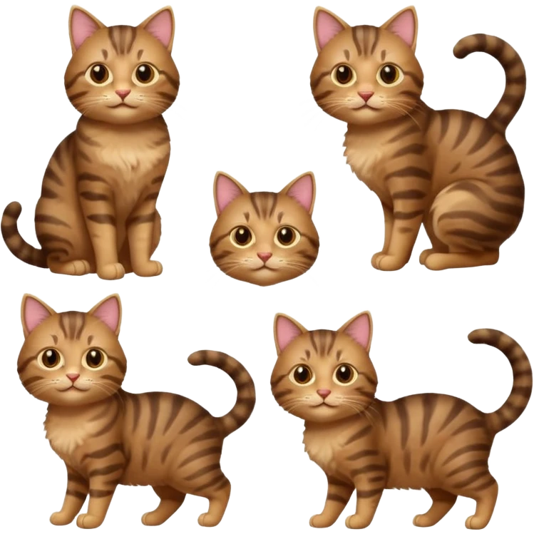 Create a cat in different poses emoji