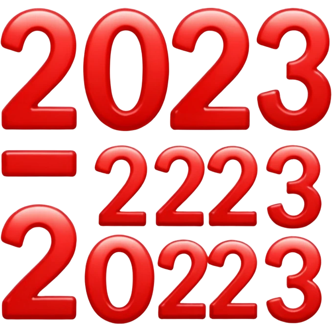 red numbers "2023" emoji