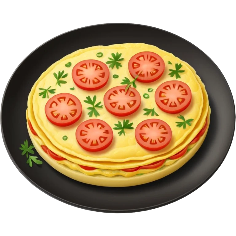 Omelet with tomato and chives  emoji