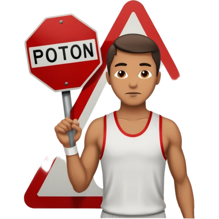 emoji de uma homem andando com roupa da ginástica com um simbolo de proibido por cima. semelhante a uma placa de transito emoji