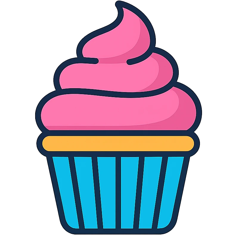 a cupcake with pink icing emoji