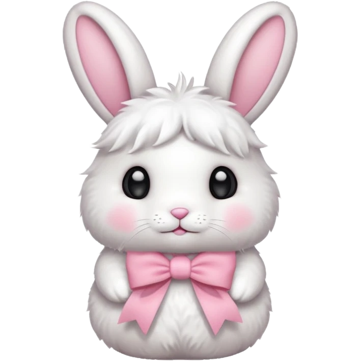 white bunny with pink bow on head emoji