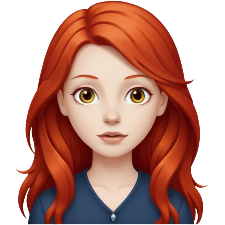white girl with long red hair emoji