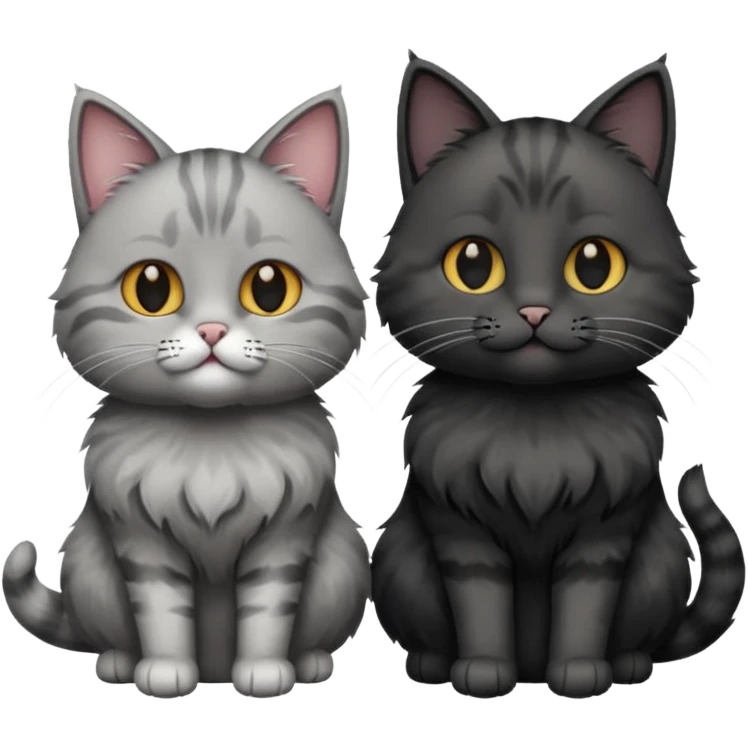 You can make an emoji of two cats looking at each other, one black and the other gray. emoji