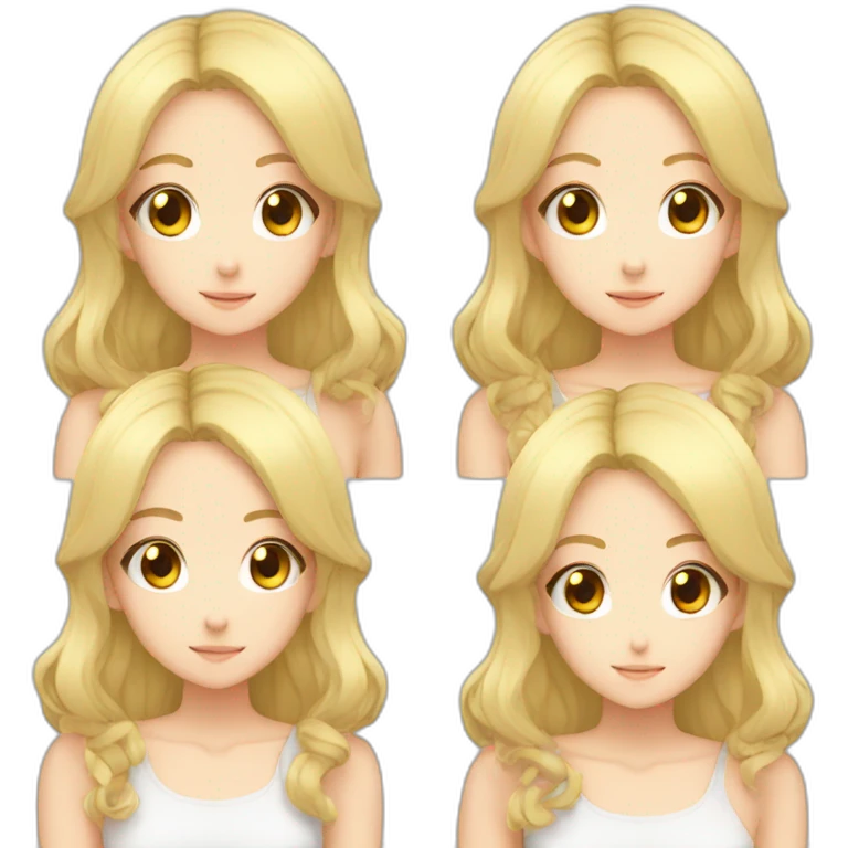 Anime girl cute blond emoji