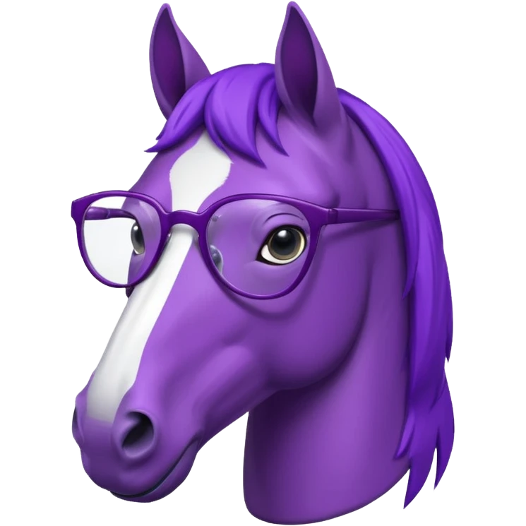 purple horse with glasses emoji